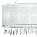 Lampadario a Sospensione Bianco Circolare Gocce Cristalli K9 Organza Classico E247 Ambiente I-PATTY/S6-3