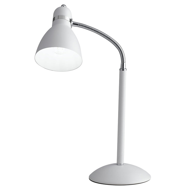 Lume Metallo Bianco Orientabile Lampada da Tavolo Scrivania Moderna E27 Ambiente I-PEOPLE-L-1