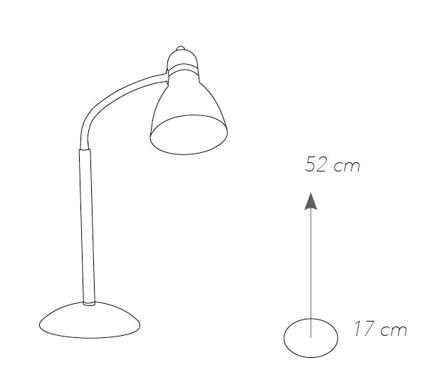 Lume Metallo Bianco Orientabile Lampada da Tavolo Scrivania Moderna E27 Ambiente I-PEOPLE-L-4