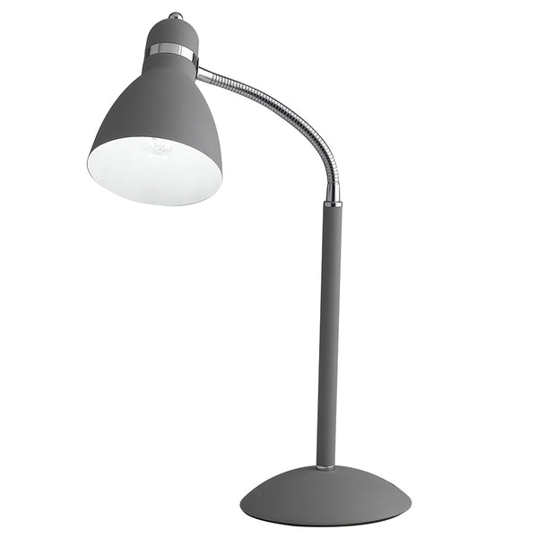 online Lampe de table de bureau réglable en métal gris, intérieur moderne E27