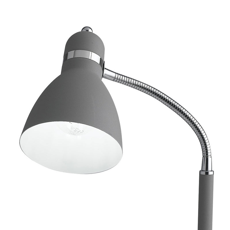 Lampada da Tavolo Scrivania Orientabile Metallo Grigio Interno Moderno E27 Ambiente I-PEOPLE-L-3