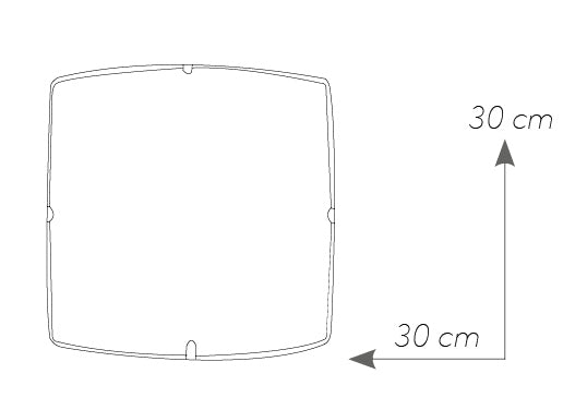 Plafoniera Lampada Quadrata Vetro Disegno Astratto Moderna Led 18 watt Luce Naturale Ambiente I-PROJECT/PL30-4