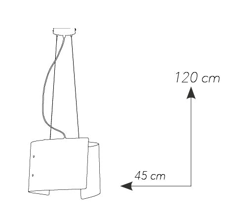 Sospensione Vetro Bianco Decoro Frecce Lampadario Moderno E27 Ambiente I-SEVENTY/S45-4