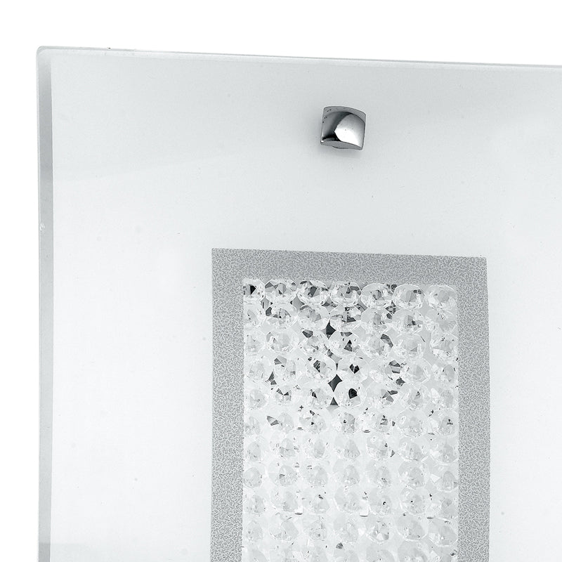 Applique Classica Rettangolare Vetro decoro Cristalli K9 Led 16 watt Luce Naturale Ambiente I-TRILOGY/AP3520-2