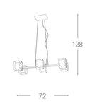 Lampadario Sospeso paralumi Cubici Vetro Trasparente Bianco Metallo Cromo G9 Ambiente I-YOGA-S6-4