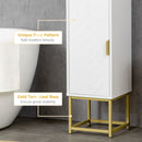 Mobile Colonna Bagno 30x30x170,7 cm in MDF e Acciaio Bianco e Oro-6