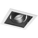 Incasso Nero Bianco Quadrato Orientabile Cartongesso Faretto Led 45 watt Luce Calda Intec INC-APOLLO-1X45C-1