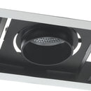 Incasso Cartongesso Nero Bianco 3 Luci Orientabili Faretto Led 30 watt Luce Naturale Intec INC-APOLLO-3X10M-3