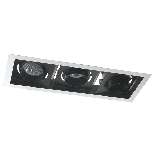 prezzo Plafond bas encastré blanc noir trois lumières LED réglables 135 watts 3000 K