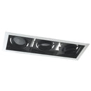 Faretto Nero Bianco 3 Luci Orientabili Incasso Controsoffittatura Led 135 watt 4000 kelvin Intec INC-APOLLO-3X45M-1