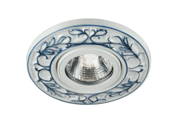 Spot rond en porcelaine bleu fait à la main encastré au plafond MR16 Intec INCMA sconto