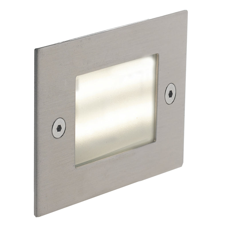 Faretto Calpestabile Quadrato Alluminio Nikel Incasso Pavimento Parete Led 3 watt Luce Naturale Intec INC-BOLT-Q71-1