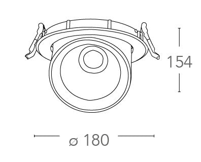 Incasso Controsoffitto Faretto Orientabile Bianco Riflettore Silver Led 20 watt Luce Calda Intec INC-DELTA-20-4