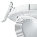 Faretto Bianco Riflettore Silver Orientabile Incasso Soffitto Ribassato Led 8 watt Luce Calda Intec INC-DELTA-8-3