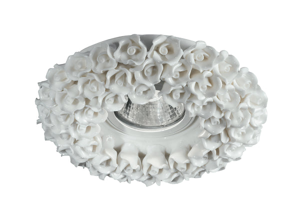 Spot Encastré Faux Plafond Blanc Porcelaine Artisanale Rose Décoration MR16 Intec INC-FLORENZA online