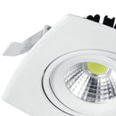 Faretto Bianco Orientabile Alluminio Quadrato Incasso Led 8 watt Luce Fredda Intec INC-KLIPPE-8F-2