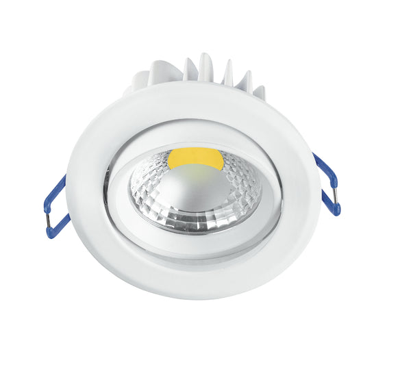 Spot Rond Aluminium Blanc Orientable Encastré Led 5 Watt Lumière Chaude Intec INC-KRONE-5C online