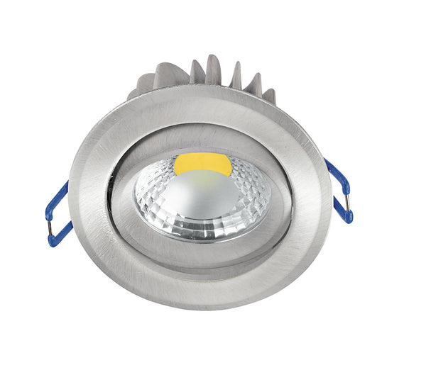 sconto Spot Encastré Orientable Rond Aluminium Nikel Faux Plafond Led 5 watts 3200 K Intec INC-KRONE-5C