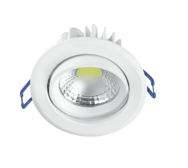 prezzo Spot Encastré Faux Plafond Rond Ajustable Aluminium Blanc Led 5 Watt Lumière Froide Intec INC-KRONE-5F