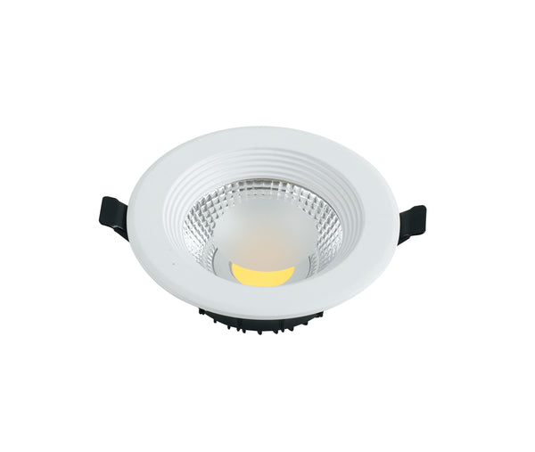 sconto Spot Led Encastrable plaques de plâtre Rond Blanc Aluminium 10 watts Lumière Chaude Intec INC-LYRA-10C