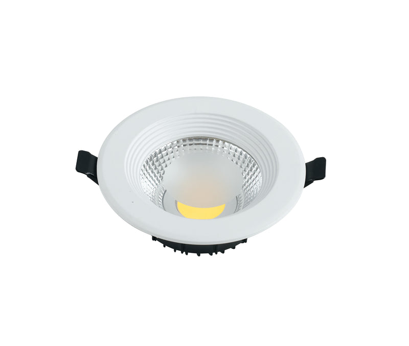 Incasso Cartongesso Tondo Alluminio Bianco Faretto Led 10 watt Luce Calda Intec INC-LYRA-10C-1