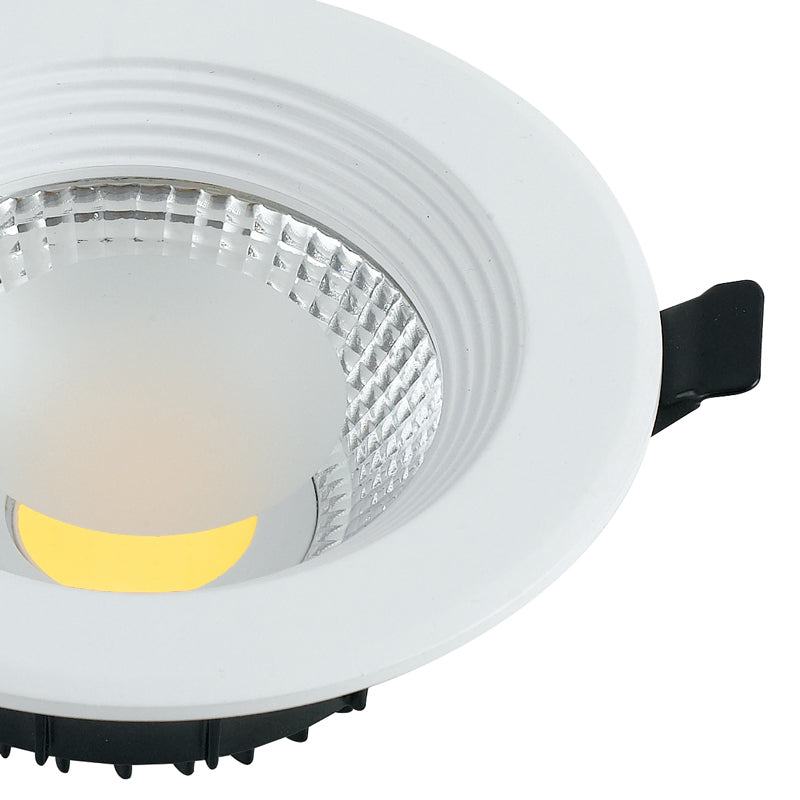 Faretto Incasso Alluminio Bianco Tondo Controsoffitto Led 10 watt Luce Fredda Intec INC-LYRA-10F-2