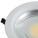 Faretto Incasso Alluminio Bianco Tondo Cartongesso Led 30 watt Luce Fredda Intec INC-LYRA-30F-2