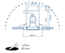 Kit 3 Faretti a Incasso Metallo Nikel Tondi Soffitto Ribassato Led 18 watt Luce Calda Intec INC-MATRIX-LEDF3-2