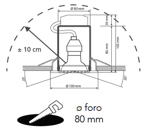 Kit 3 Faretti Metallo Oro Orientabili Incasso Controsoffittatura Led 18 watt Luce Calda Intec INC-MATRIX-LEDM3-3