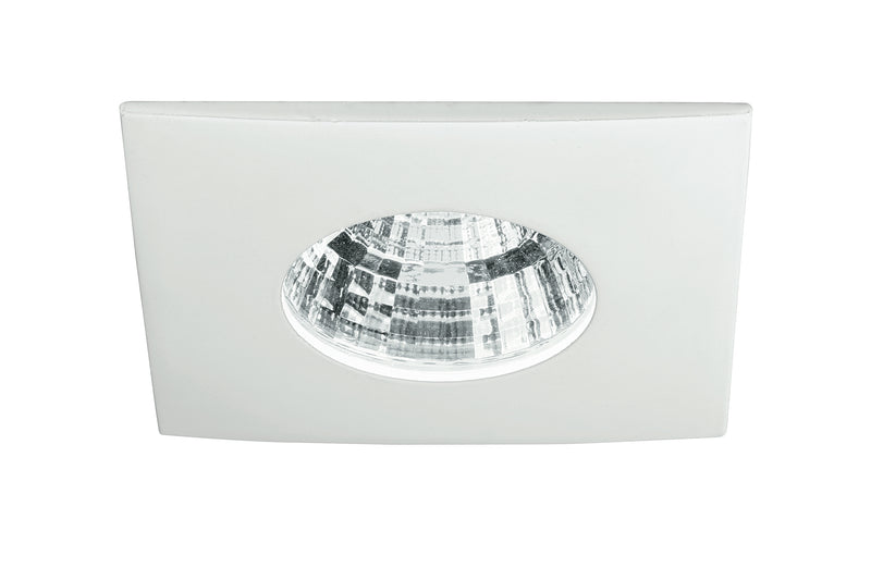 Faretto a Incasso Quadrato Alluminio Pressofuso Bianco Goffrato Led 6 watt Luce Calda Intec INC-NADIR-Q6C-1