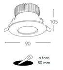 Incasso Cartongesso Faretto Quadrato Bianco Alluminio Pressofuso Led 6 watt Luce Calda Intec INC-NADIR-R6C-3