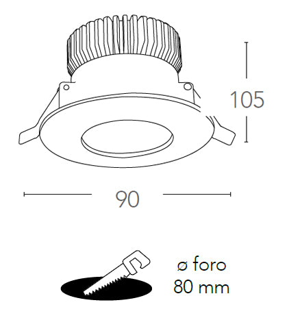 Incasso Cartongesso Faretto Quadrato Bianco Alluminio Pressofuso Led 6 watt Luce Calda Intec INC-NADIR-R6C-3