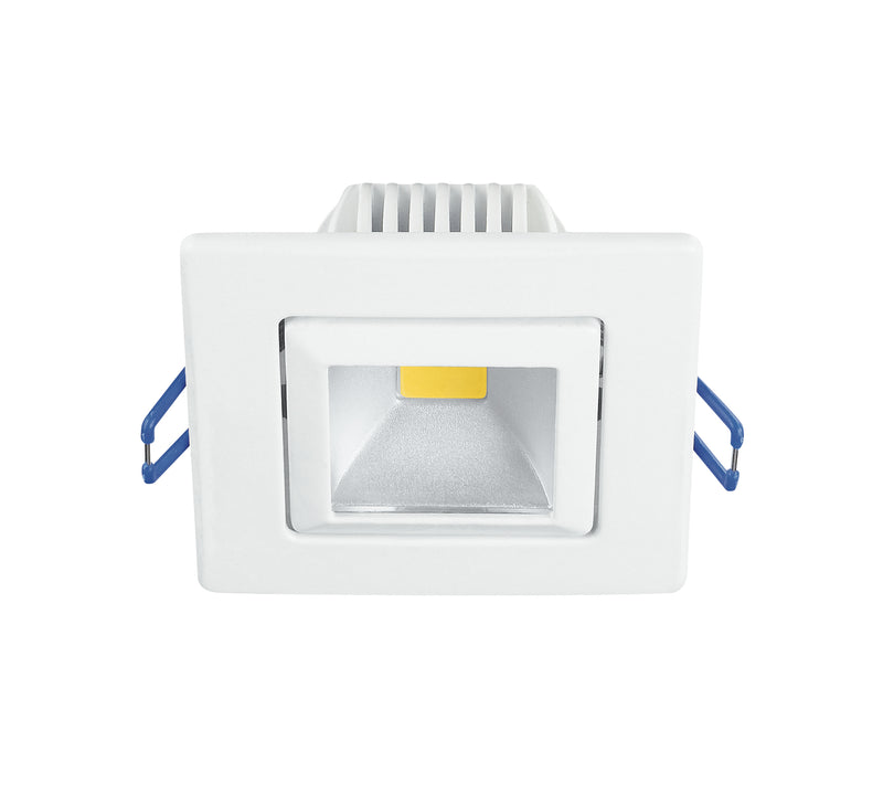 Faretto Quadrato Orientabile Alluminio Bianco Incasso Cartongesso Led 5 watt Luce Calda Intec INC-POUND-5C-1