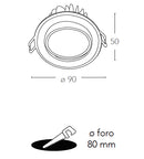 Faretto Quadrato Orientabile Alluminio Bianco Incasso Cartongesso Led 5 watt Luce Calda Intec INC-POUND-5C-4