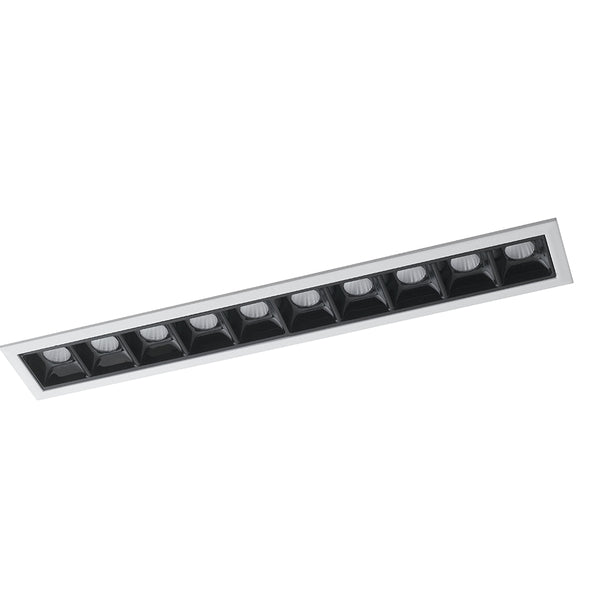 Module Encastré Spots Plafond Bas Blanc Noir Brillant Led 20 watts 4000 kelvin Intec INC-SINKRO-20M sconto