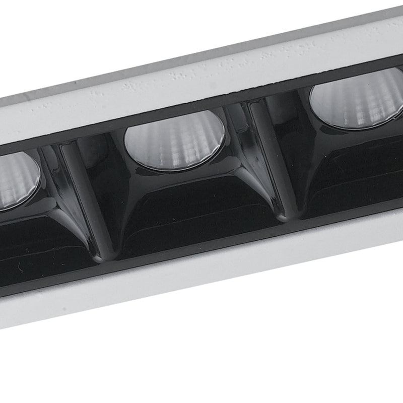 Incasso Modulo Faretti Soffito Ribassato Bianco Nero Lucido Led 20 watt 4000 kelvin Intec INC-SINKRO-20M-2