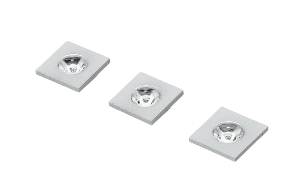 Kit 3 Spots Encastrables Carrés Aluminium Nickel Brossé Led 3 watts Lumière Naturelle Intec INC-SIRIO-Q3 online