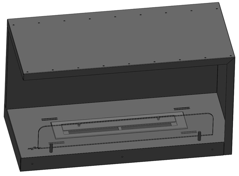 Camino a Bioetanolo da Incasso 80x45 cm Inside L800 V2 Angolo a Sinistra Nero con Vetro-3