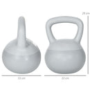 Kettlebell per Allenamento 10 Kg in PVC e Sabbia Metallica Grigio-3