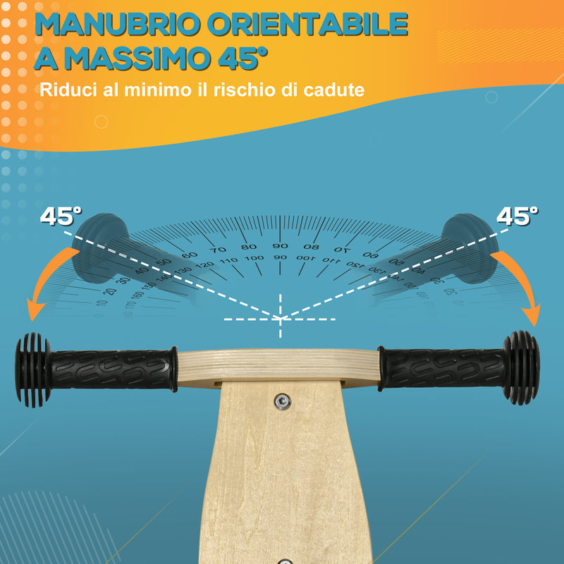 Triciclo per Bambini  Senza Pedali in Legno Rosso-6