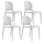 Lot de 4 Chaises Empilables 83x48x55 cm en Polypropylène et Fibre de Verre Blanc Jasmin