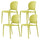 Lot de 4 Chaises Empilables 83x48x55 cm en Polypropylène et Fibre de Verre Jasmin Jaune Citron