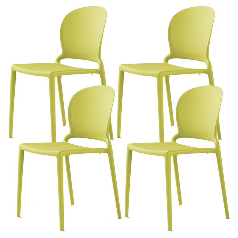 Set 4 Sedie Impilabili 83x48x55 cm in Polipropilene e Fibra di Vetro Jasmine Giallo Limone-1