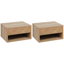 Set 2 Comodini Sospesi 37x32x21 cm in Legno Naturale-1