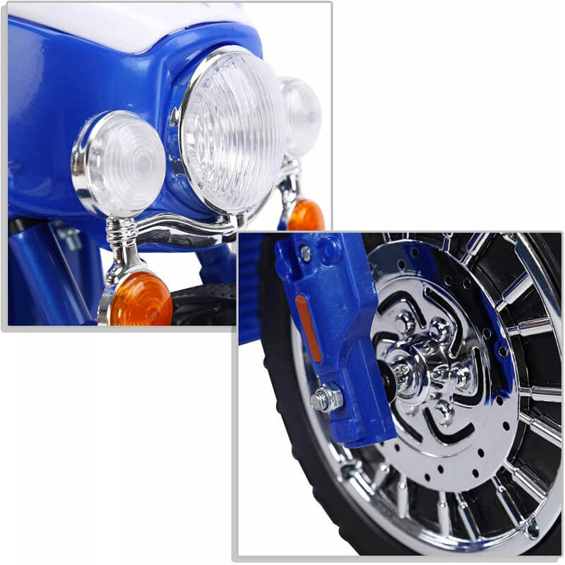 Moto Elettrica Polizia per Bambini 6V Police Blu-4