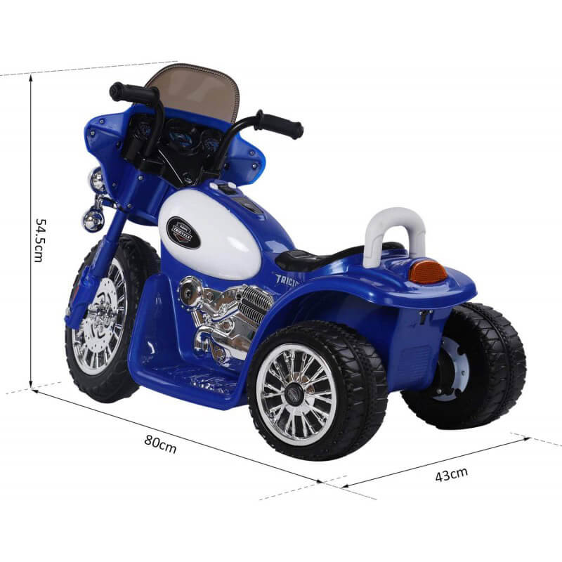 Moto Elettrica Polizia per Bambini 6V Police Blu-5