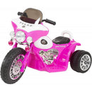 Mini Moto Elettrica per Bambini 6V Police Polizia Rosa-1