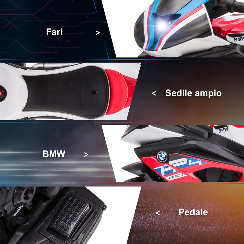 Moto per Bambini 6V BMW HP4 con Fari Rosso-4