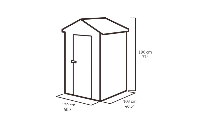 Casetta da Giardino Porta Attrezzi 129x196x103 cm in Resina Keter Manor 4x3 Grigia-8