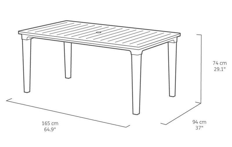 Tavolo da Giardino 165x94x74 cm in Resina Keter Futura Antracite-4